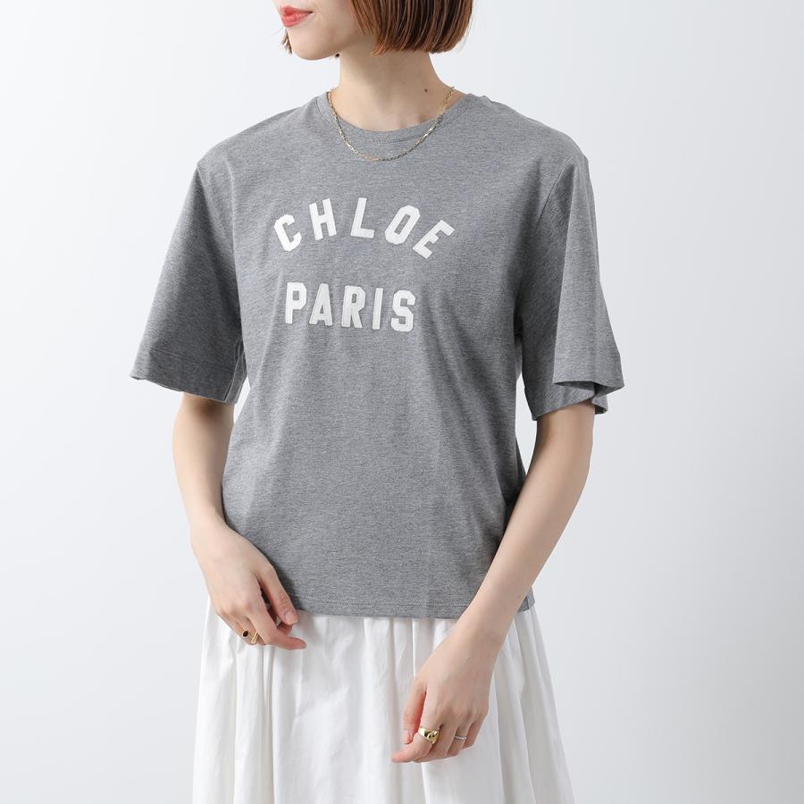 Chloe Kids クロエ キッズ 半袖 Tシャツ C20654 レディース ガールズ ロゴT コットン クルーネック カットソー A46/HEATHER-GREYの画像