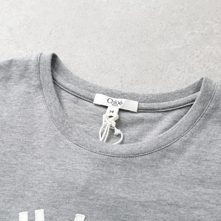 Chloe Kids クロエ キッズ 半袖 Tシャツ C20654 レディース ガールズ ロゴT コットン クルーネック カットソー A46/HEATHER-GREYの画像
