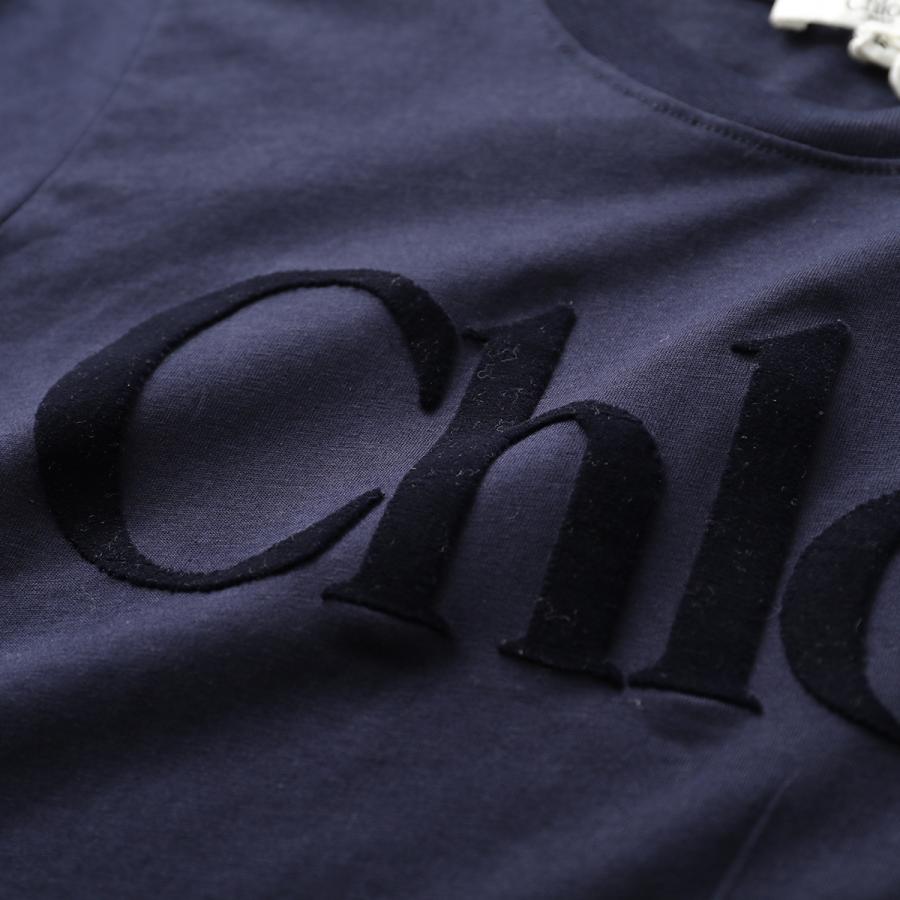 美品 22SS Chloe クロエ リネン シルク クルーネック Tシャツ カットソー 34 ネイビー レディース 古着 中古 USED Chloe - 美品 22SS Chloe クロエ リネン シルク クルーネック Tシャツ