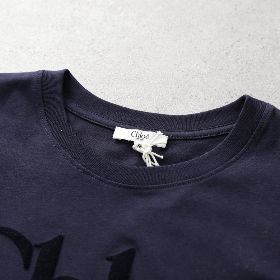 美品 22SS Chloe クロエ リネン シルク クルーネック Tシャツ カットソー 34 ネイビー レディース 古着 中古 USED Chloe - 美品 22SS Chloe クロエ リネン シルク クルーネック Tシャツ