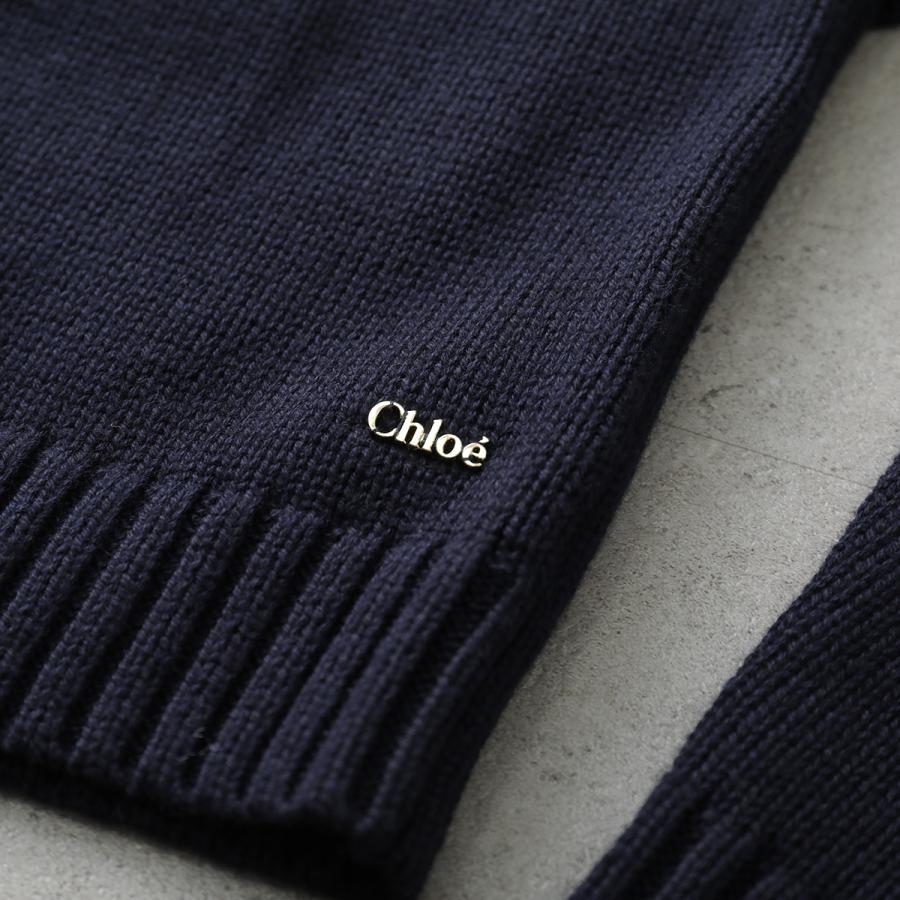 Chloe / クロエ | ロゴ刺しゅう クルーネックニット | S | ネイビー | レディース Chloe - Chloe / クロエ | ロゴ刺しゅう クルーネックニット | S