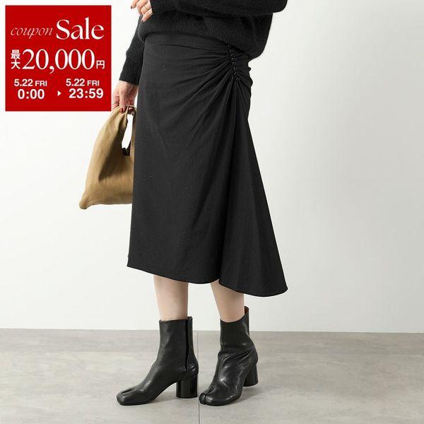 DRIES VAN NOTEN ドリスヴァンノッテン スカート HEVIRA 011116-2603 レディース ドレープ ジャージー Aライン ミディ丈 900/BLACKの画像