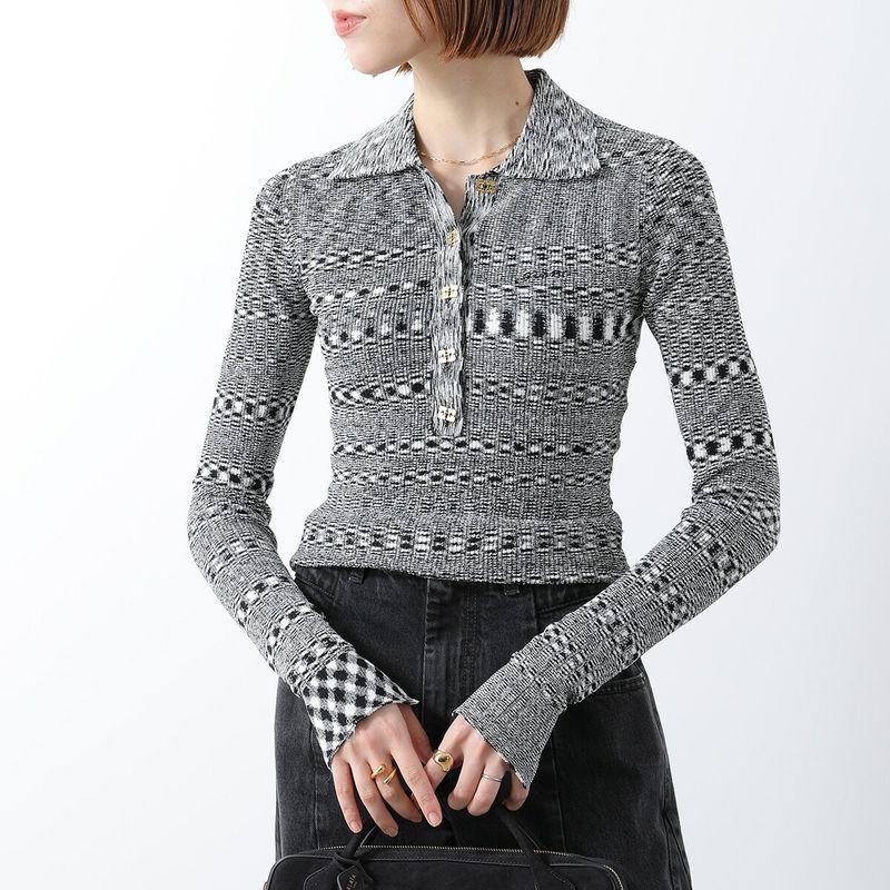 GANNI（ガニー） ポロニット Spacedyed Polo K2606 2748 レディース