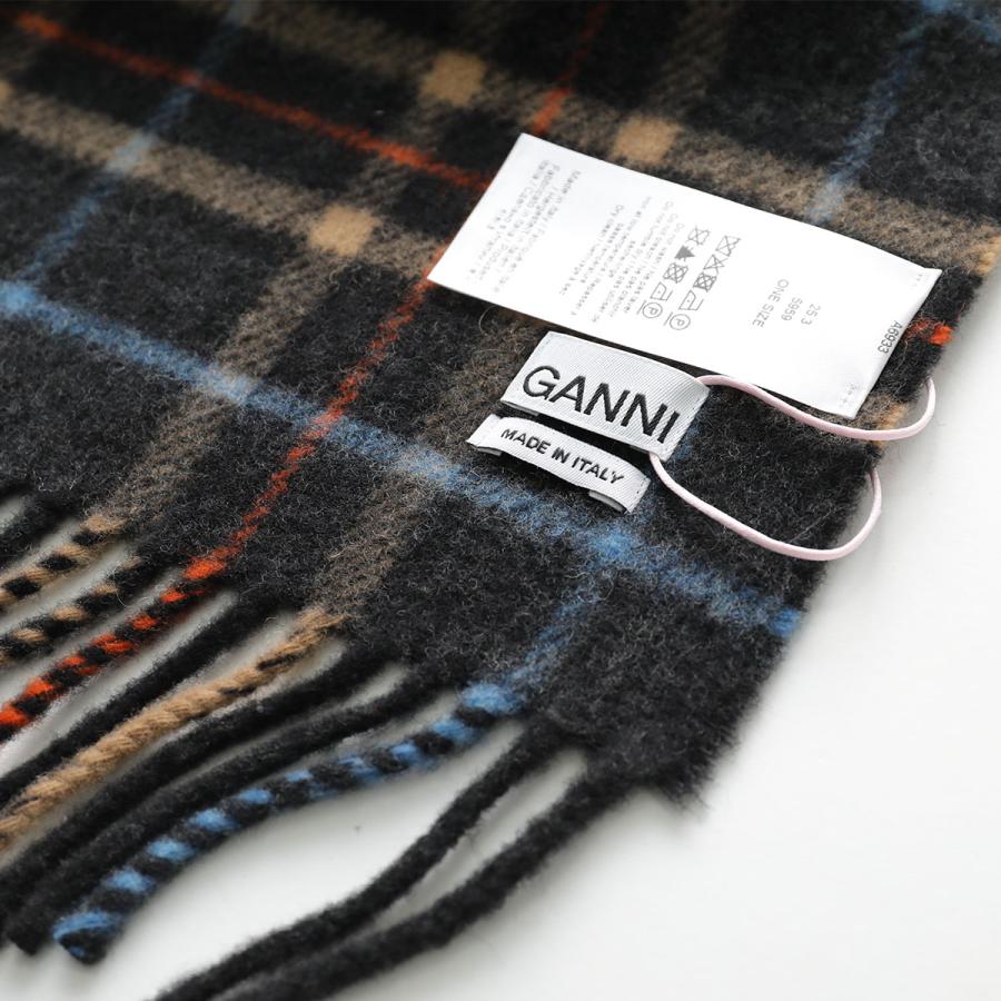 GANNI（ガニー） マフラー Double Face Wool Check Scarf レディース