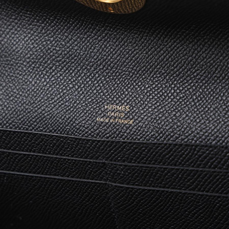 HERMES エルメス ショルダーウォレット マイヨントゥーゴー MAILLON TO GO エプソン H084021 レディース Chaine d'Ancre K刻印 GD金具 鞄 NOIRの画像