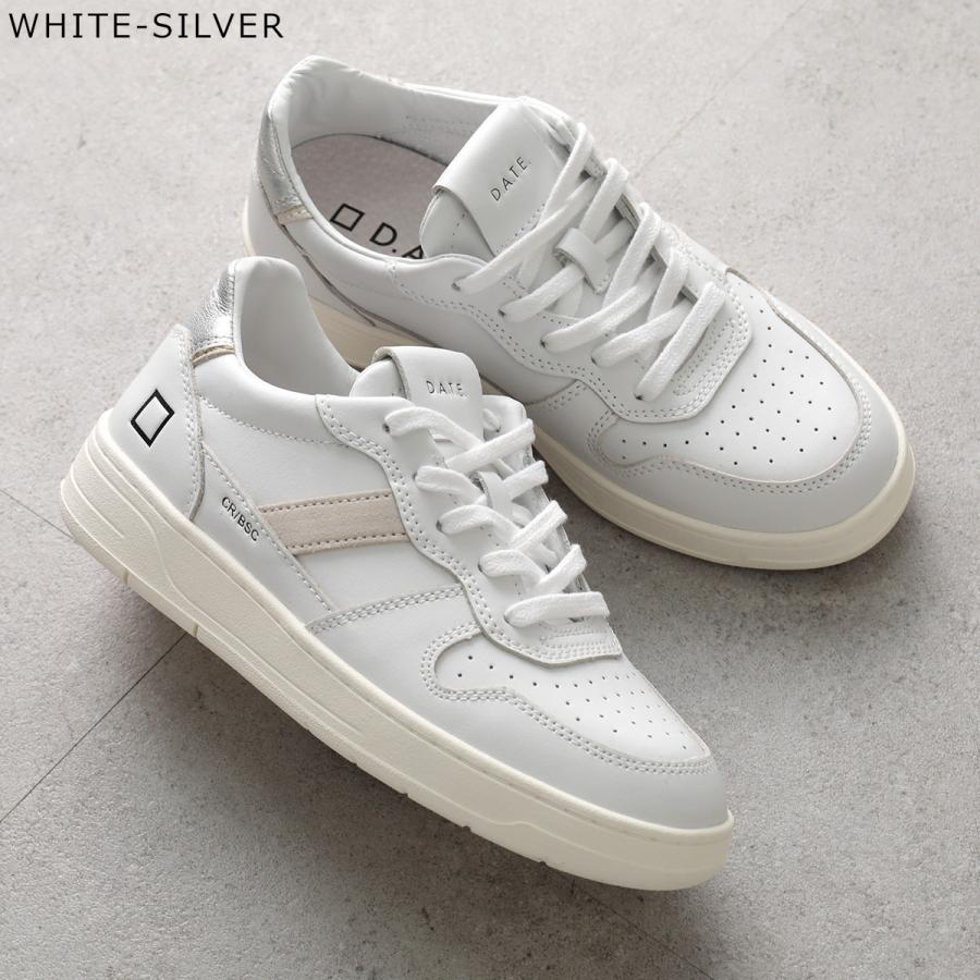 D.A.T.E. デイト スニーカー COURT 2.0 BASIC コート レディース レザー ローカット ロゴ 3.5cm レースアップ シューズ 靴の画像