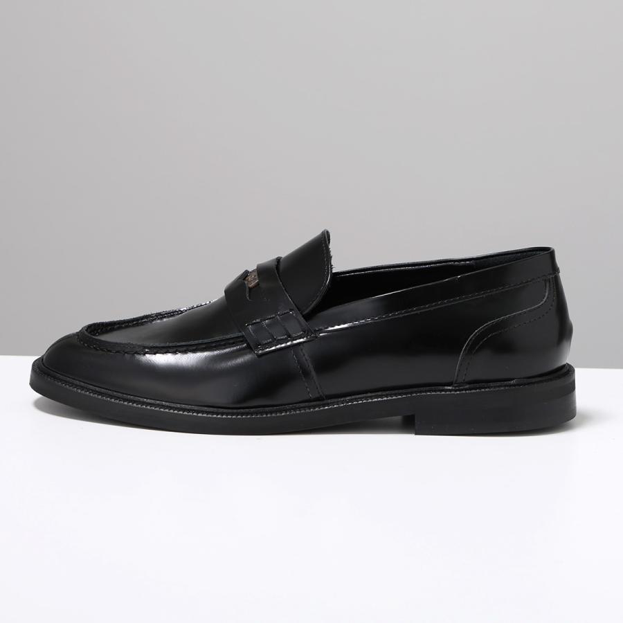 【FABIO RUSCONI】ローファー 36サイズ ○ファビオルスコーニ FABIO RUSCONI ローファー （ブラックガラス