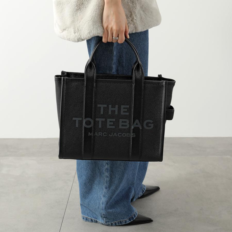 マークバイマークジェイコブス 黒エンボスレザージップトートバッグ ワンショルダー MARC JACOBS（マーク・ジェイコブス） トートバッグ THE LEATHER SMALL