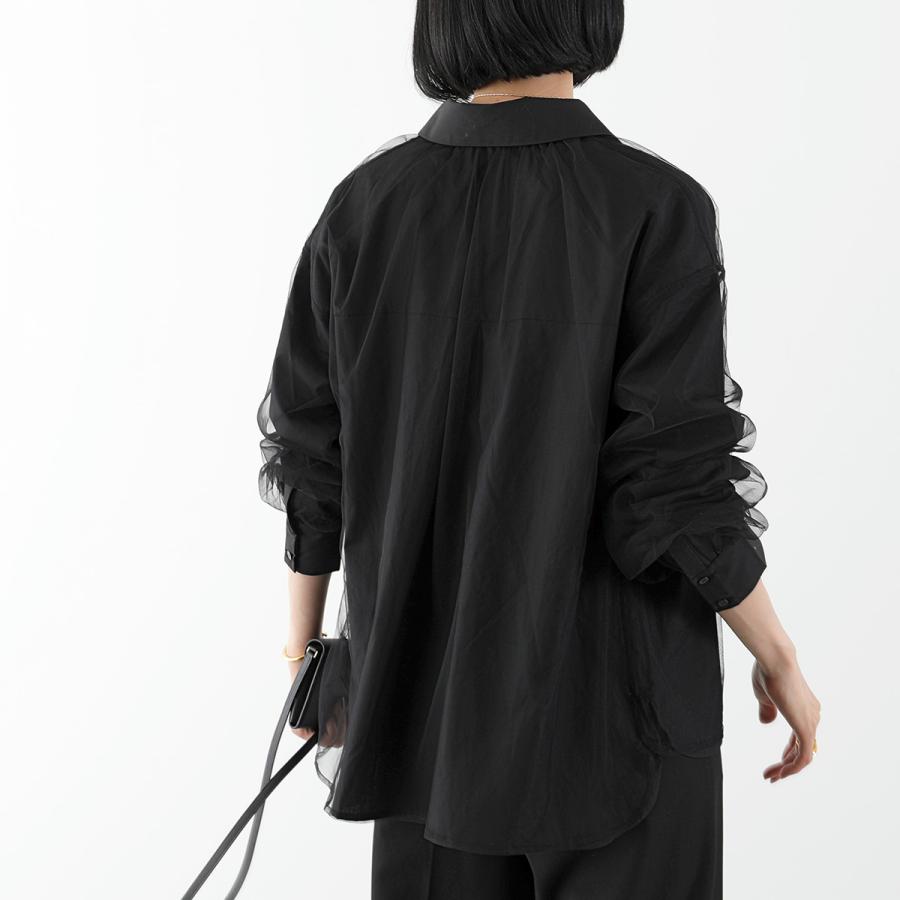 【ダークグレー】Torrazzo Donna Sheer Tulle Shirt Torrazzo Donna（トラッゾドンナ） 長袖 シャツ Sheer Tulle Shirt