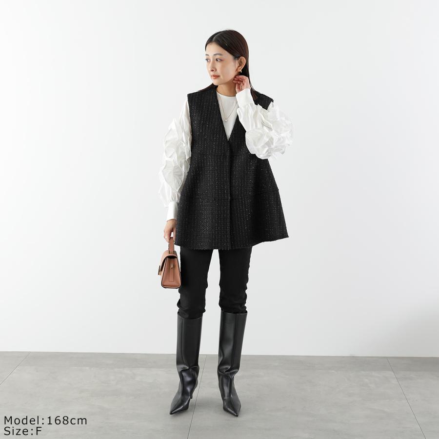 anana アナナ　ティアードペプラムノーカラー ストレッチ ベスト ジレ ベストセラーファッション - anana アナナ ティアードペプラムノー