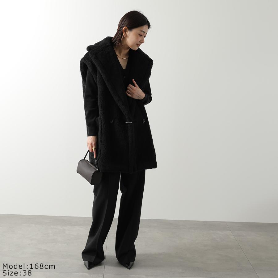 美品✨️マックスマーラ　ベルテッドダブルブレスト ロングコート　黒　38 Max Mara（マックスマーラ） ダブルブレスト ウール ロングコート