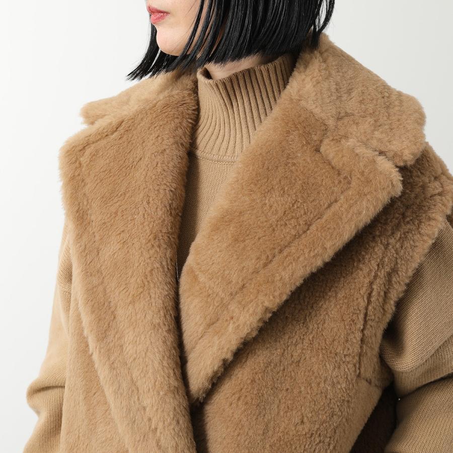Max Mara Weekend ヴァージンウール　ラビットファー　ジレ Wool and alpaca Teddy gilet, brown | Max Mara