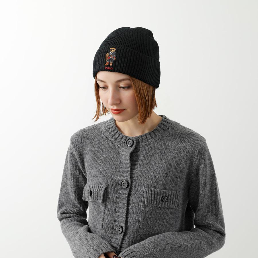 POLO ベア刺繍 グレー ニット帽 ニット帽 POLO RALPH LAUREN ポロ ラルフローレン ビーニー ポロベア
