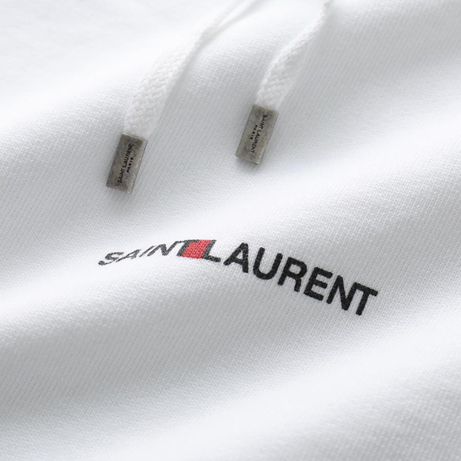サンローランパリ SAINT LAURENT PARIS ロゴプリント パーカー 衣料品 トップス コットン メンズ レディース ホワイト系 677259 【中古】 サンローランパリ SAINT LAURENT PARIS メンズ トップス パーカー