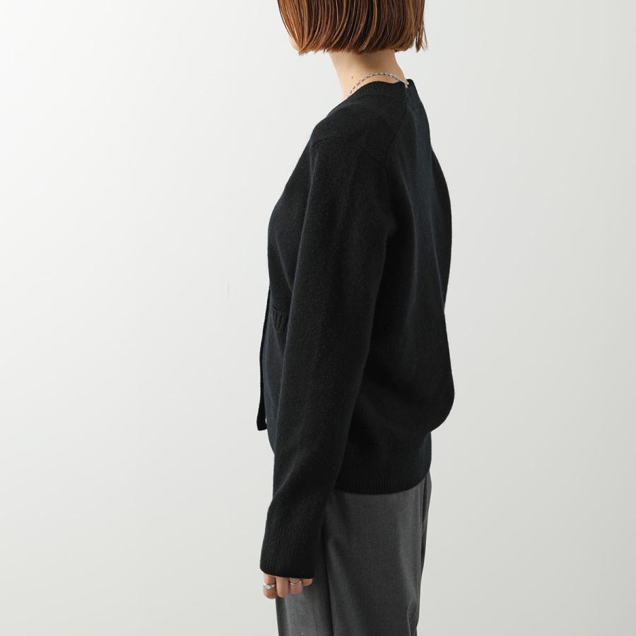 メゾンキツネ Mサイズ カーディガン 黒 ベビーフォックス ラム ウール MAISON KITSUNE（メゾン キツネ） カーディガン レディース ベイビー