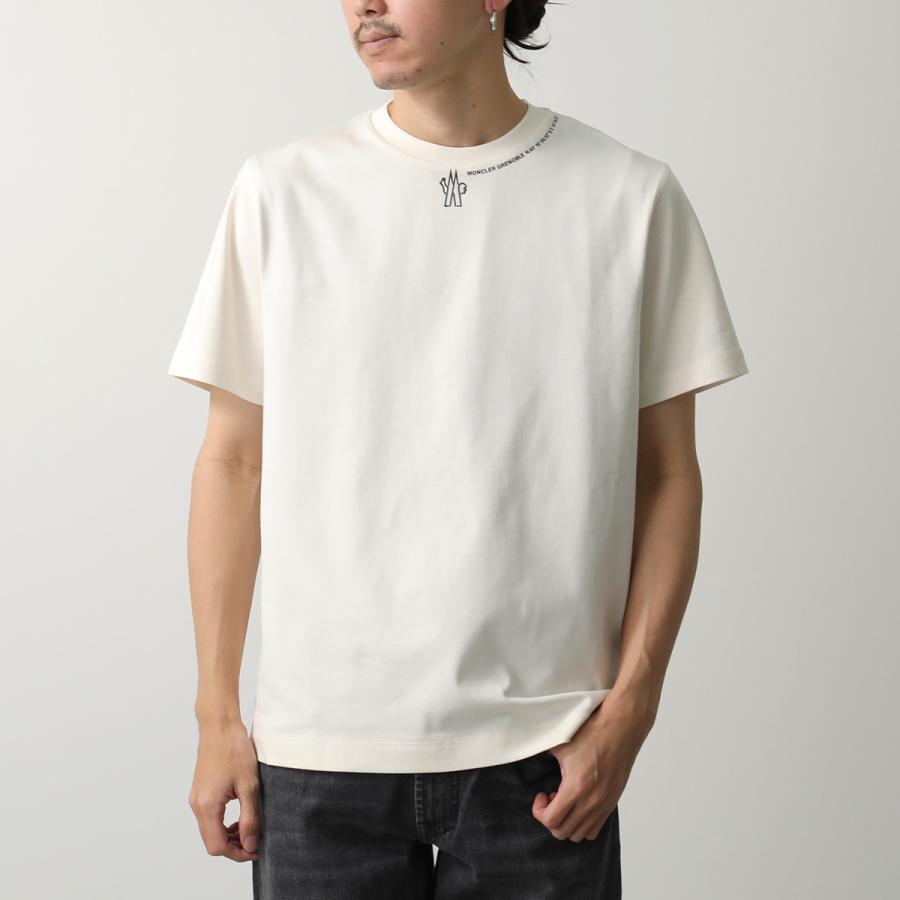 MONCLER アイボリー 半袖 Tシャツ モンクレール MONCLER MONCLER 半袖 Tシャツ 8C00008 89AUO コットン
