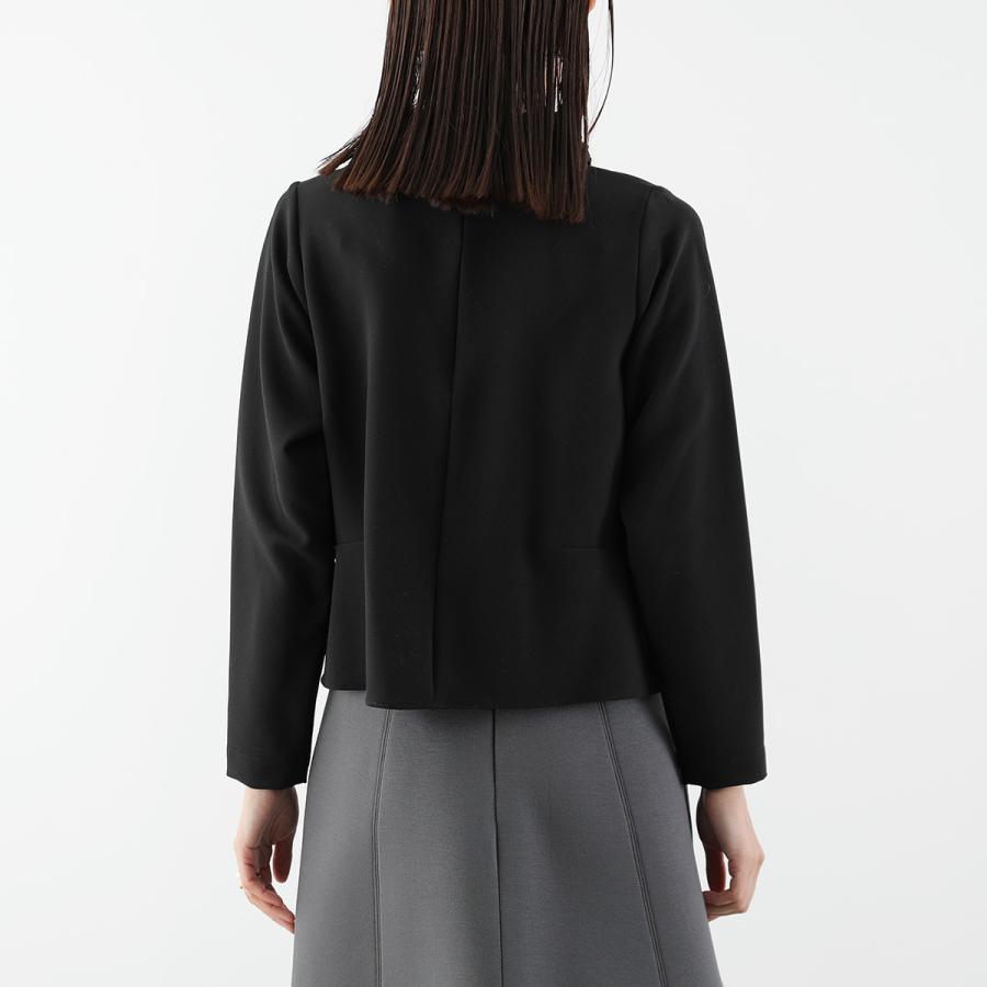 anana アナナ ブラウス a59-046 レディース 2way 花びらフリル 襟付き ストレッチ 長袖 カラー2色 セレモニー対応可の画像