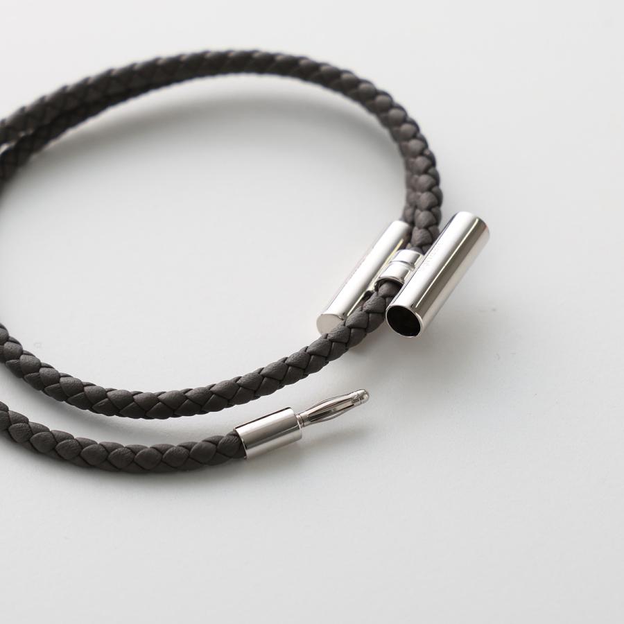 HERMES エルメスブレスレット ブラック×シルバー HERMES（エルメス） ブレスレット トゥルニトレッセ Tournis Tresse