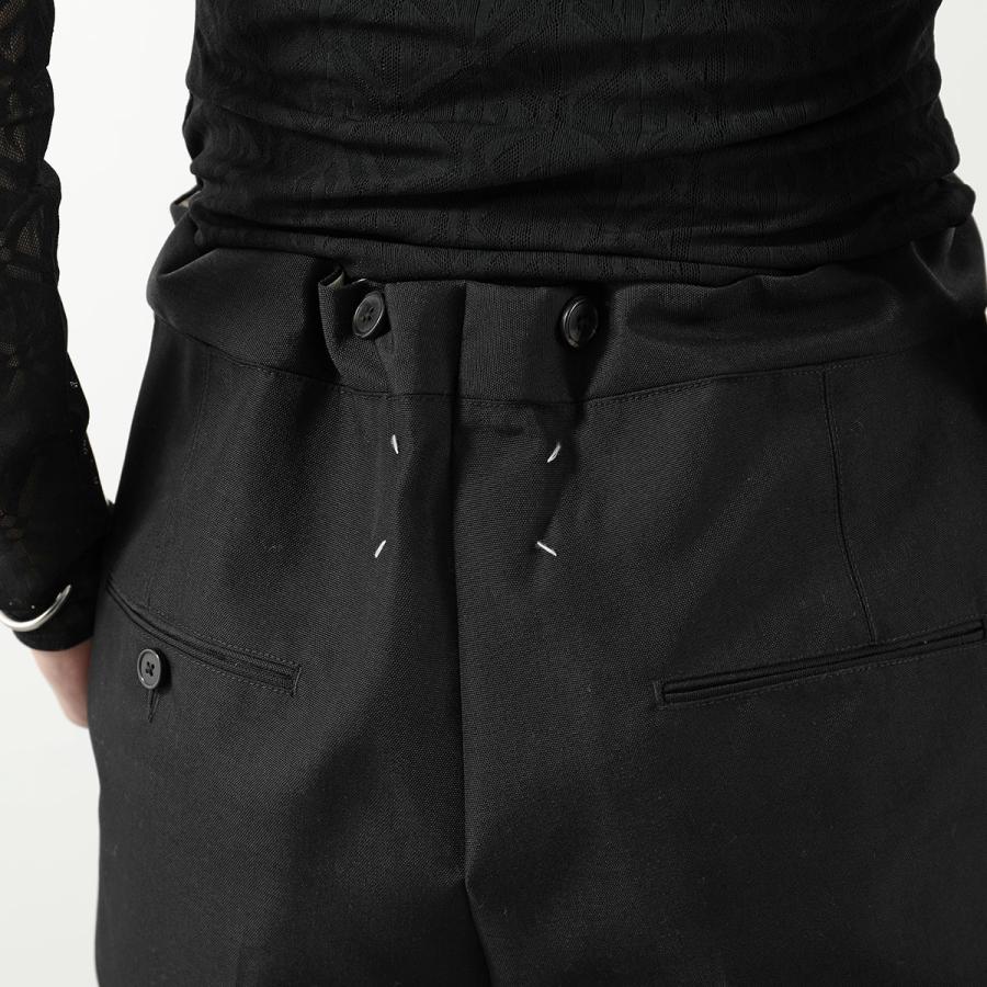 【超希少】メゾンマルジェラ サマーウールトラウザーズ 14 センタークリース 黒 超希少】メゾンマルジェラ サマーウールトラウザーズ 14 センター