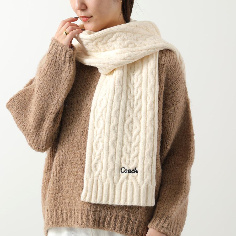 COACH（コーチ） マフラー EMBROIDERED CABLE KNIT MUFFLER エンブ