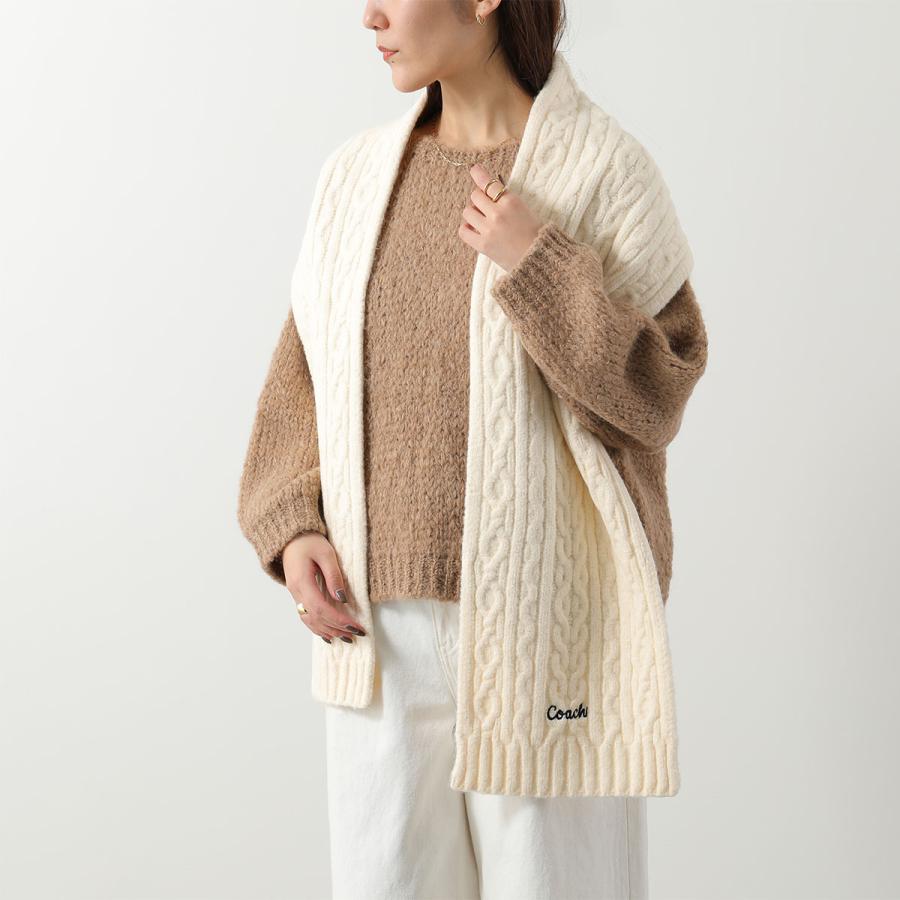 COACH（コーチ） マフラー EMBROIDERED CABLE KNIT MUFFLER エンブ