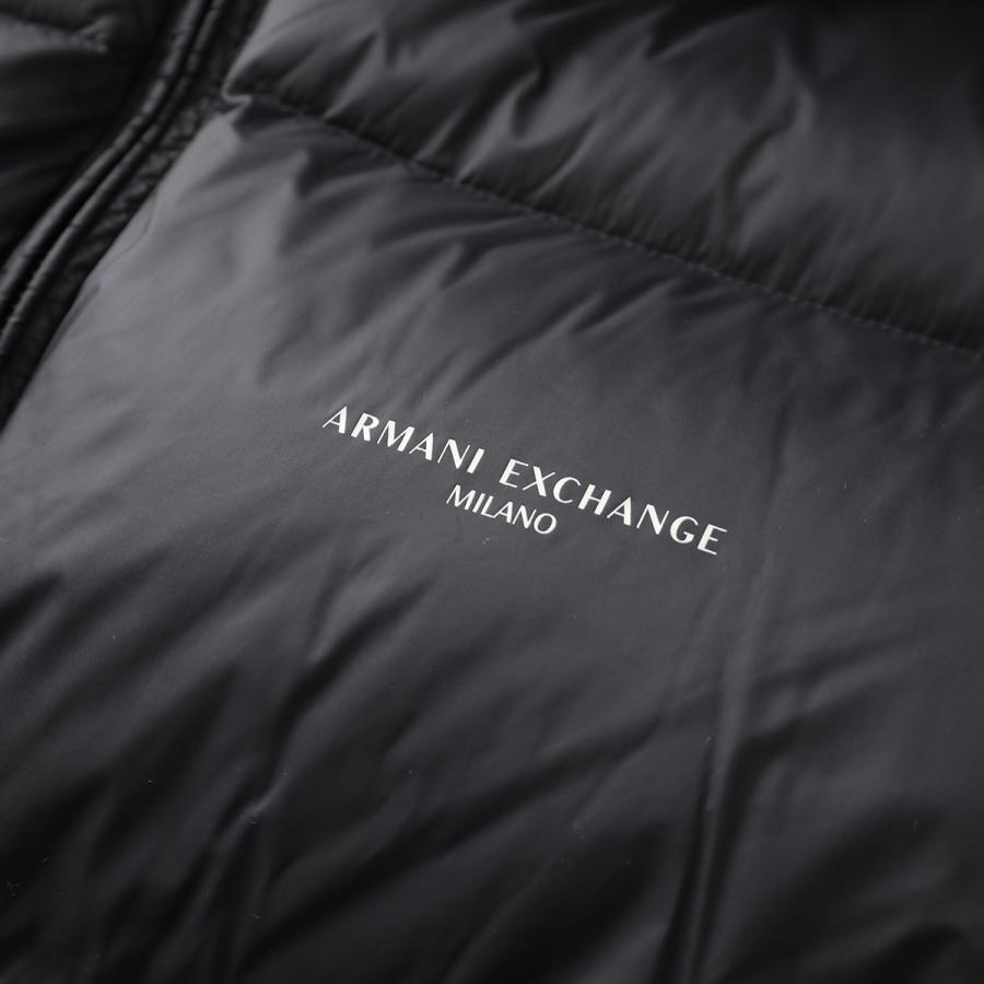 ARMANI EXCHANGE A/X アルマーニ エクスチェンジ ダウンジャケット XM001115 AF16589 メンズ フード付き ロゴ リサイクルナイロン UC001/BLACKの画像