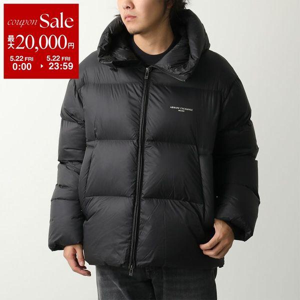 ARMANI EXCHANGE A/X アルマーニ エクスチェンジ ダウンジャケット XM001115 AF16589 メンズ フード付き ロゴ リサイクルナイロン UC001/BLACKの画像