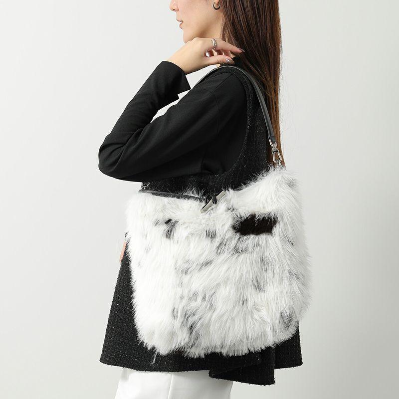 Longchamp ロンシャン ホーボーバッグ Le Roseau M ル ロゾ 10315 HIJ レディース ファー加工 トートバッグ レザー 鞄 067