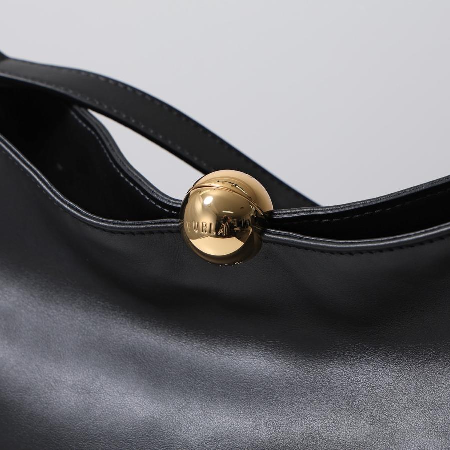 【美品】  FURLA / フルラ |  SOFT スフェラ ソフト ショルダーバッグ | ブラック/ゴールド | レディース FURLA（フルラ） ハンドバッグ SFERA SOFT M スフェラ ソフト WB01403