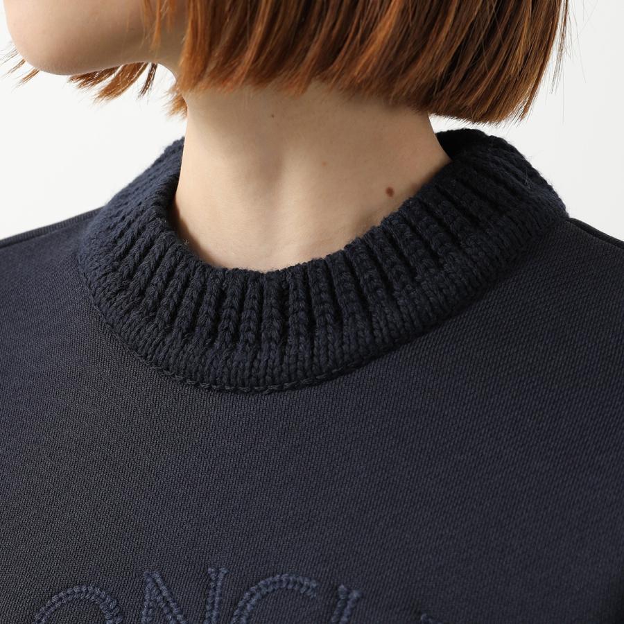 【24AW】MONCLER モンクレール スウェット ニット切替 ドッキング 黒 MONCLER（モンクレール） トレーナー 8G00001 89B0Q レディース