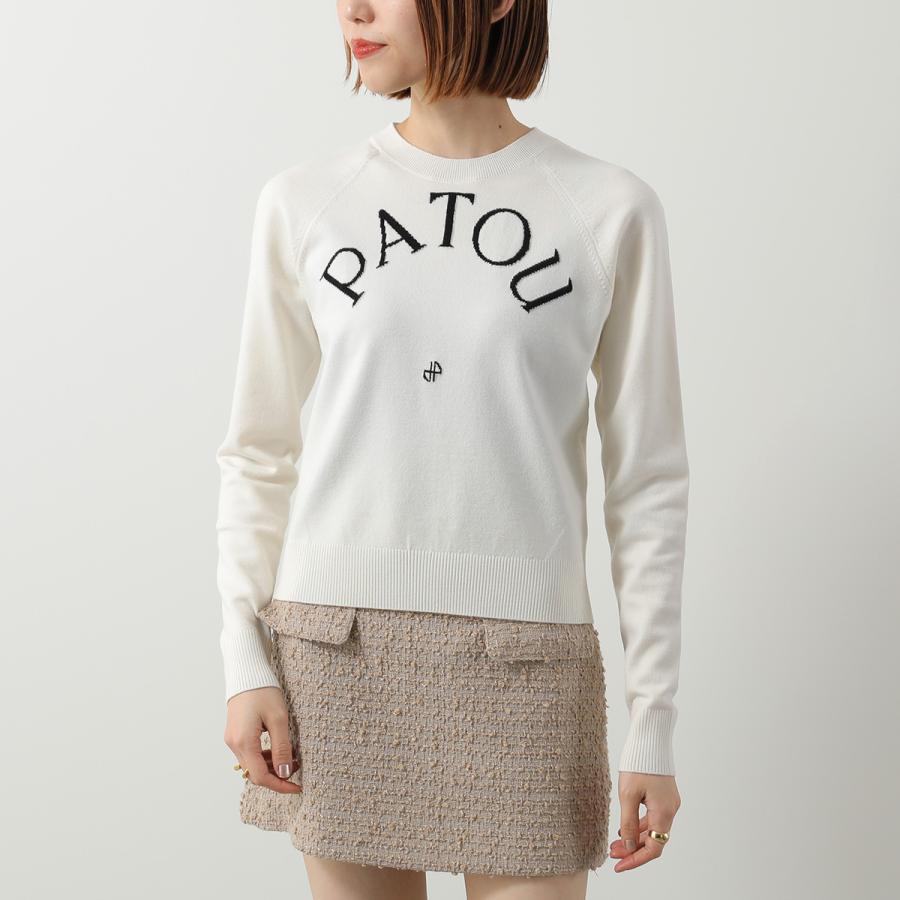PATOU 長袖　ロゴニット L ホワイト　パトゥ PATOU（パトゥ） ニット ウール＆カシミア パトゥロゴ＆JPモノグラム