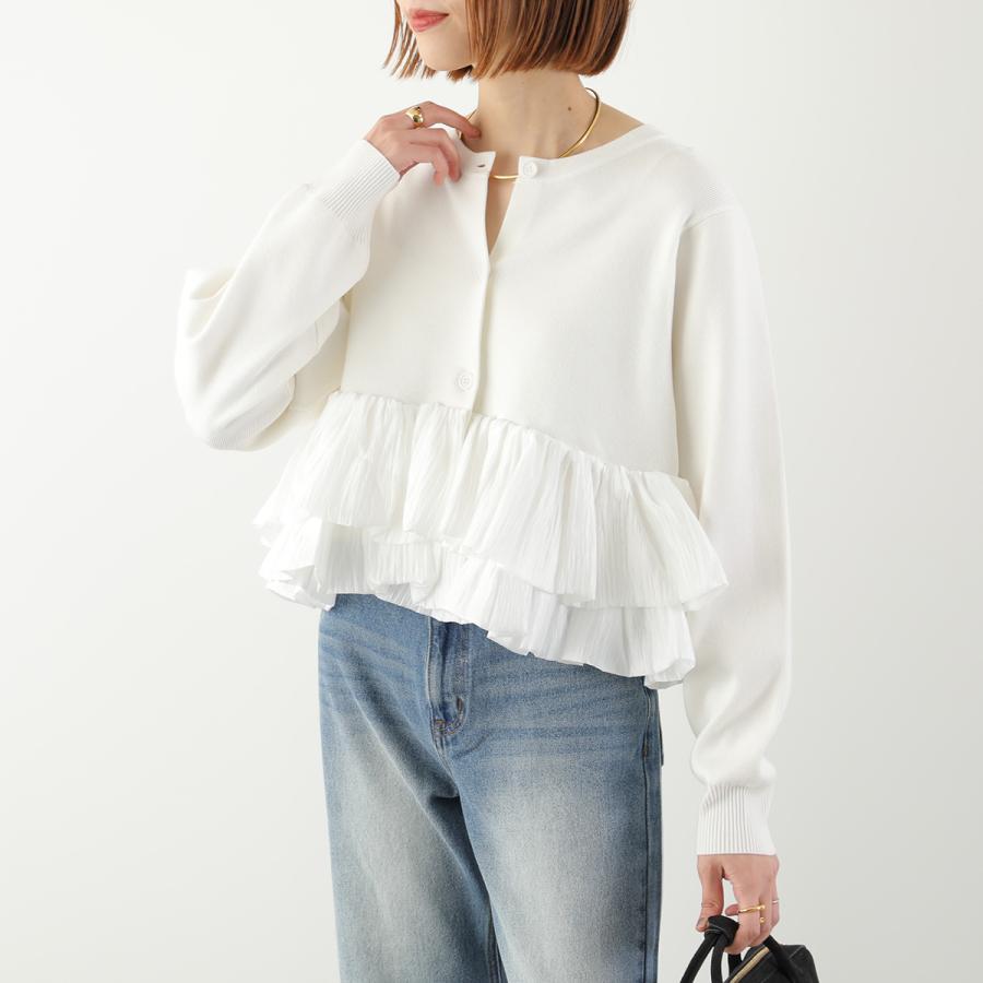 カーディガン Organdy Volume Sleeve Knit Top mideal（マイディール） カーディガン volume sleeve knit cardigan