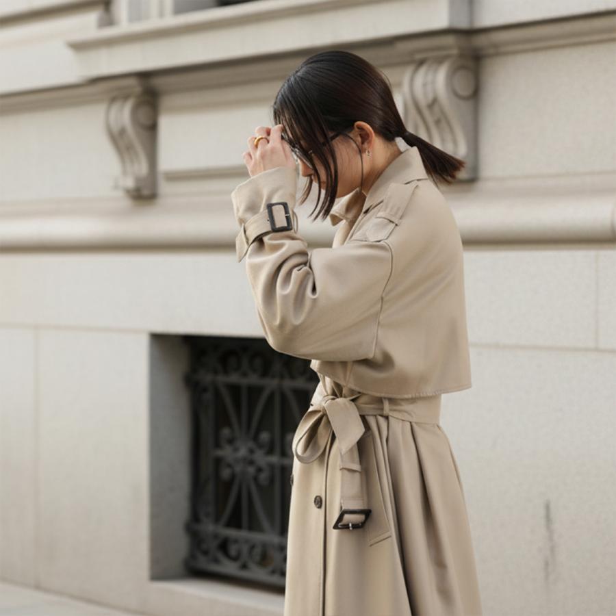 maison de r 日本製 ウールトレンチコート サイズF MAISON de R メゾンドアール ウール トレンチコート 259212 レディース