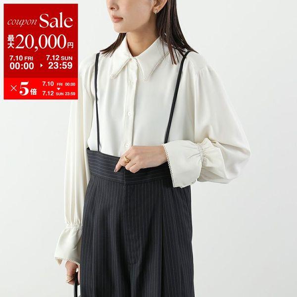 anana（アナナ） シャツ a59-047 レディース パール付き襟 長袖