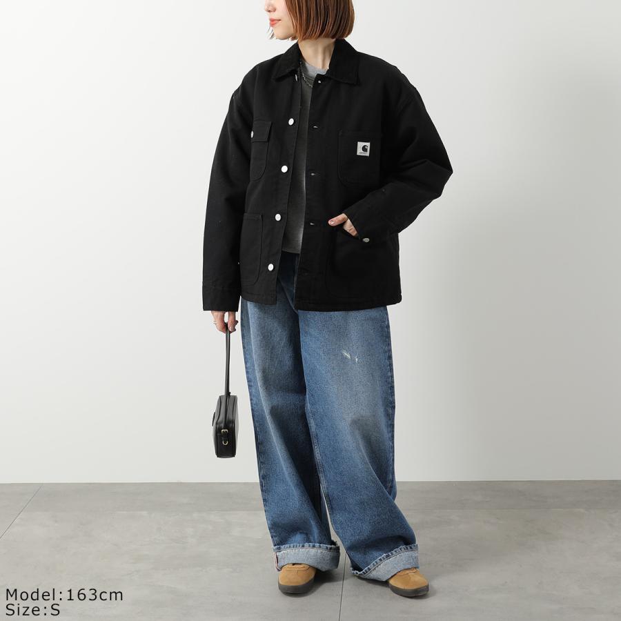 権*門様 Carhartt ブラックジャケット コーデュロイ襟　カーハート　エク LETTERMAN JACKET コーデュロイスタジャン-カーハート ダブルアイピー