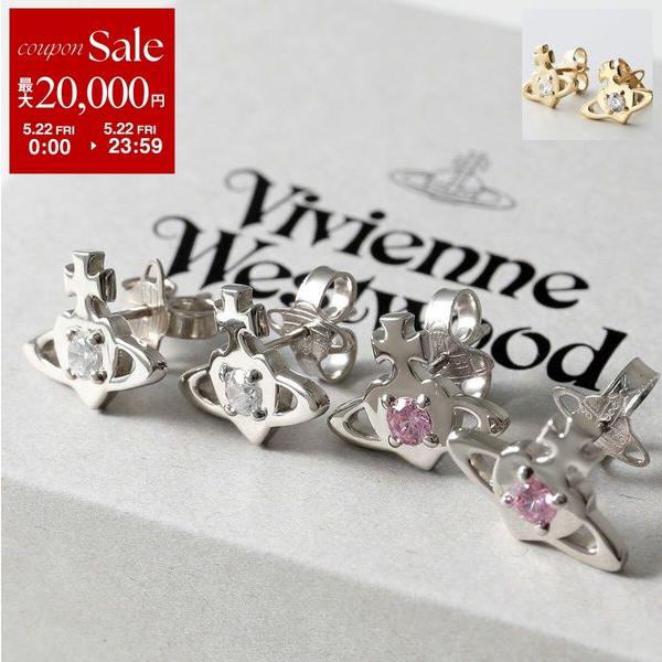 Vivienne Westwood ヴィヴィアンウエストウッド ピアス Noella ノエラ 6201037P レディース ハート オーブ ラインストーン スタッド カラー3色の画像
