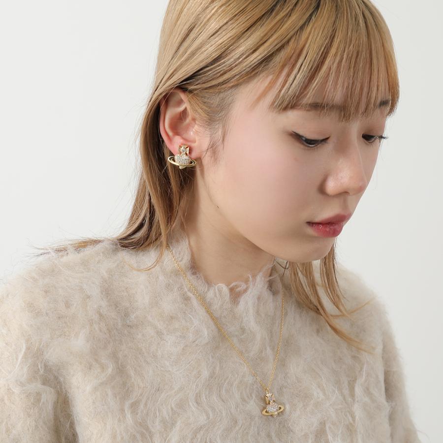 Vivienne Westwood ヴィヴィアンウエストウッド ピアス AGNATHA  アグネイサン 6201036H レディース ハート オーブ ラインストーン カラー2色の画像
