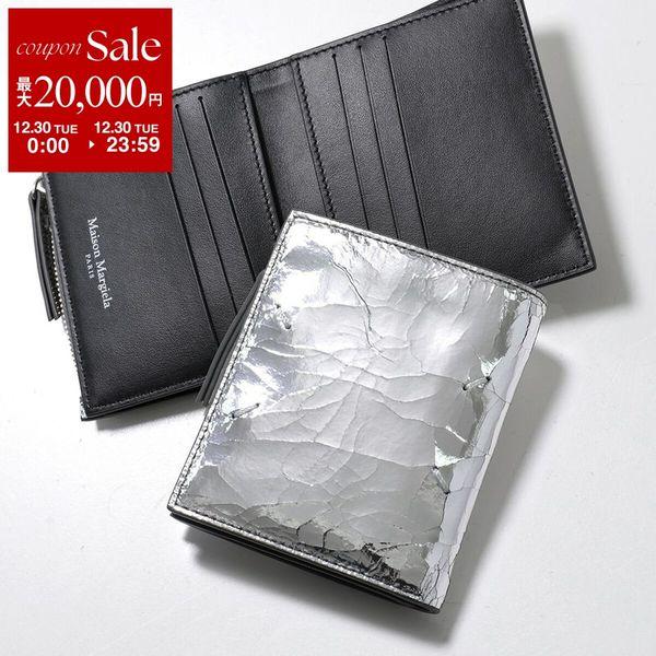 美品！メゾンマルジェラ　二つ折り財布 メゾンマルジェラ レザー本革二つ折り財布