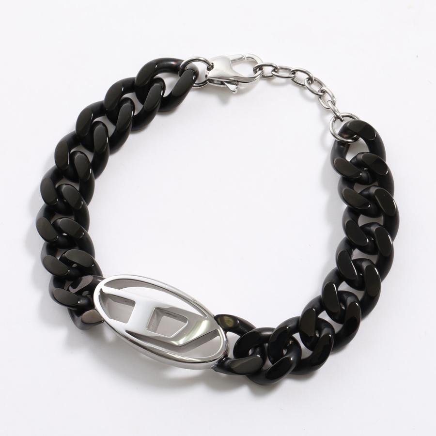 DIESEL チェーンブレスレット シルバー/ブラック DIESEL チェーンブレスレット シルバー/ブラック