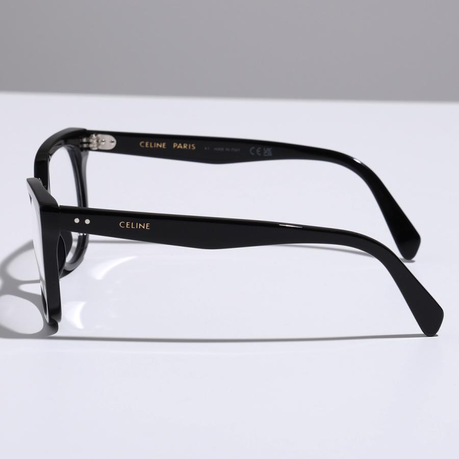 CELINE セリーヌ メガネ CL50116I レディース ウエリントン型 スクエア セルフレーム フルリム ロゴ アイウェア 黒縁 めがね 眼鏡 伊達メガネの画像