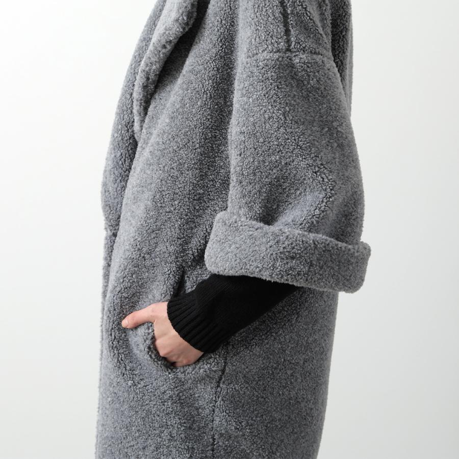 HERNO ヘルノ ボア コート GC000492D 12735 レディース テディコート 七分袖 ダブルブレスト ラペルカラー ミディ丈 カラー3色の画像