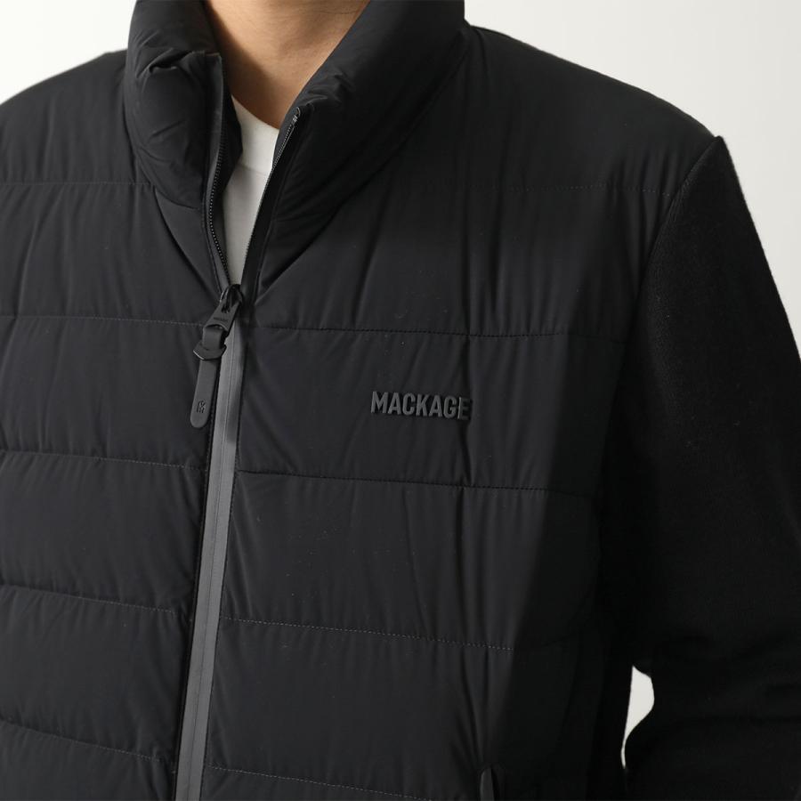MACKAGE マッカージュ ライトダウンジャケット HANEY-CITYZ メンズ ナイロン ハイブリッド ニット切替 スタンドネック インナーダウン Black | Mackage | 06