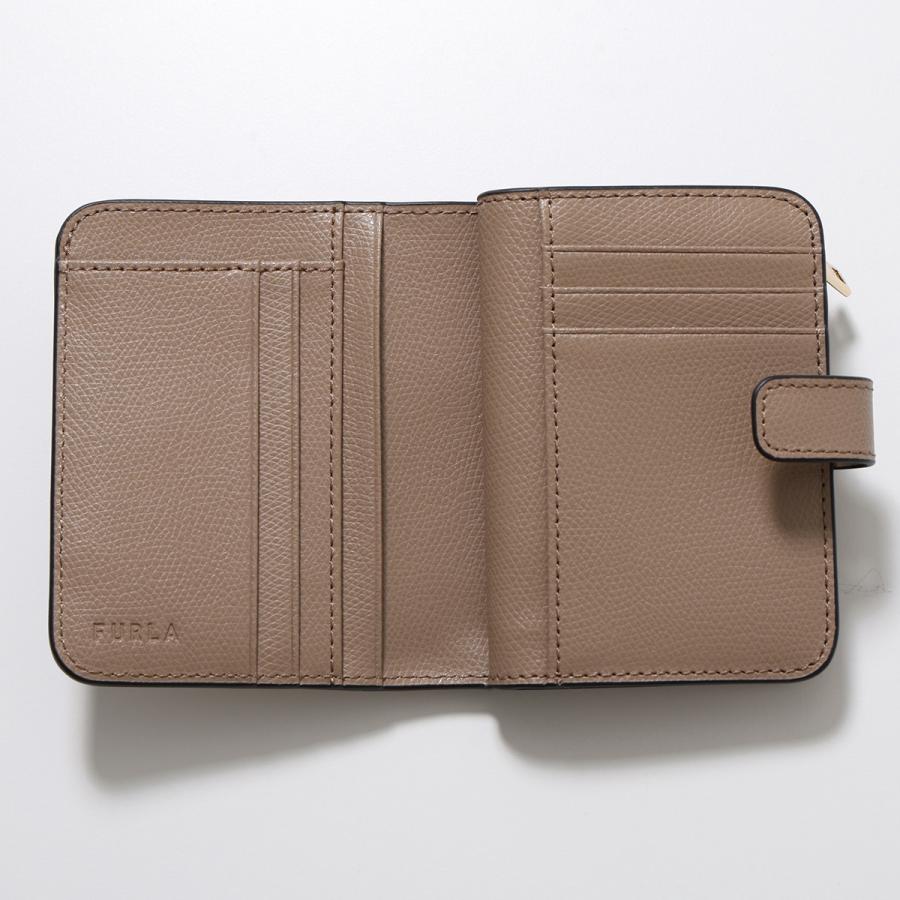 美品 FURLA カメリア レザー 二つ折り財布 ロゴ ベージュ 箱 保存袋つき FURLA（フルラ） 二つ折り財布 レディース CAMELLIA カメリア ミニ財布