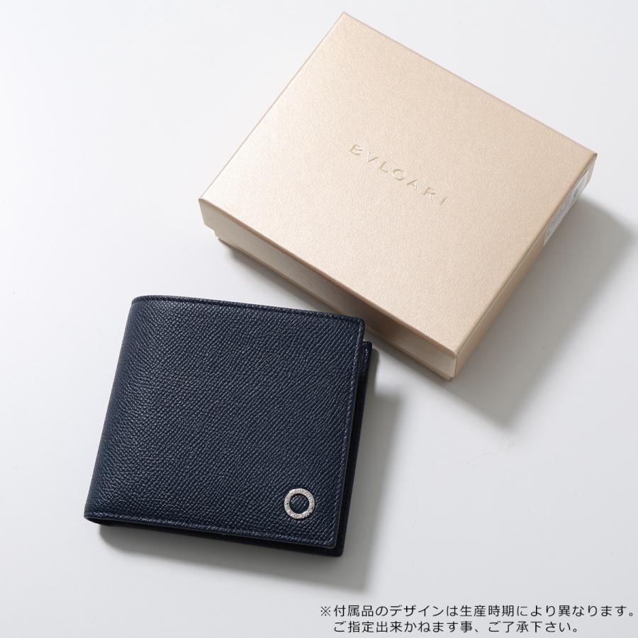 BVLGARI ブルガリ 二つ折り財布 BB MAN 282101 メンズ ミニ財布 小銭れあり レザー TEAL-TOPAZの画像