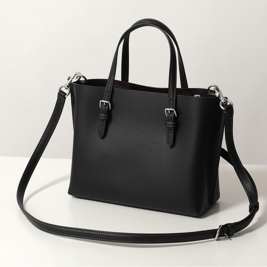 コーチ黒のオールレザーバッグ ストラップ付き コーチ ハンドバッグ レディース ブランド COACH レザー CV966 SV BK 1