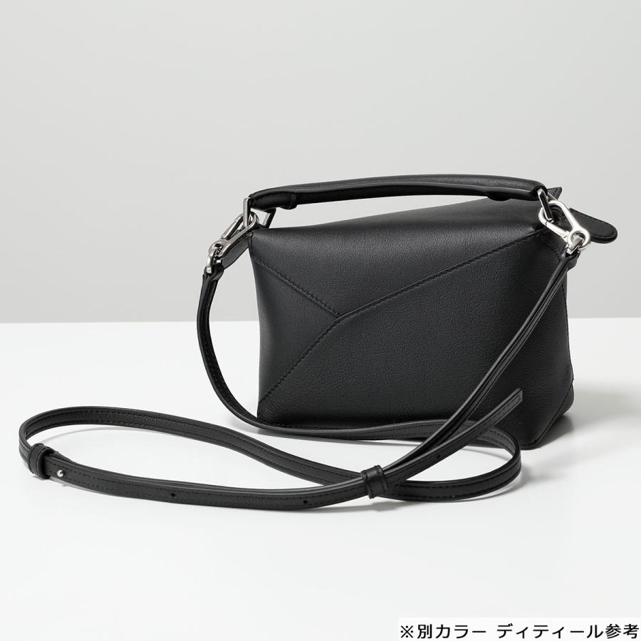 美品 ロエベ 2way ハンドバッグ ショルダーバッグ 斜め掛け ソフトグレインカーフ パズルエッジ バッグ ミニ レディース LOEWE パズルエッジ バッグ ミニ（ソフトグレインカーフ） ブラウン - ロエベ