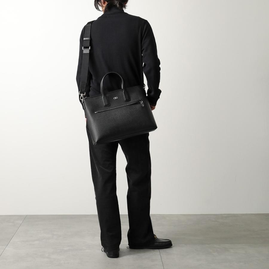 Salvatore Ferragamo レザー ビジネスバッグ ブラック フェラガモ ビジネスバッグ/ショルダーバッグ/ブリーフケース バッグ