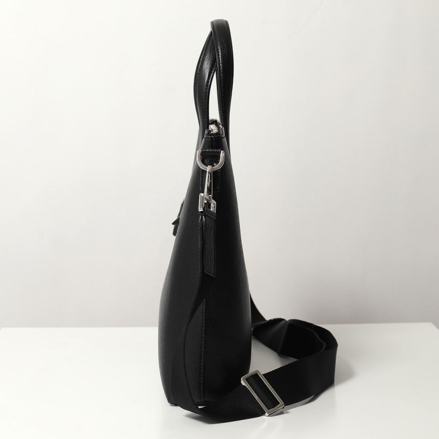黒 レザー ショルダーバッグ ロゴ付き　フェラガモ FERRAGAMO（フェラガモ） ブリーフケース 241210 757916 メンズ