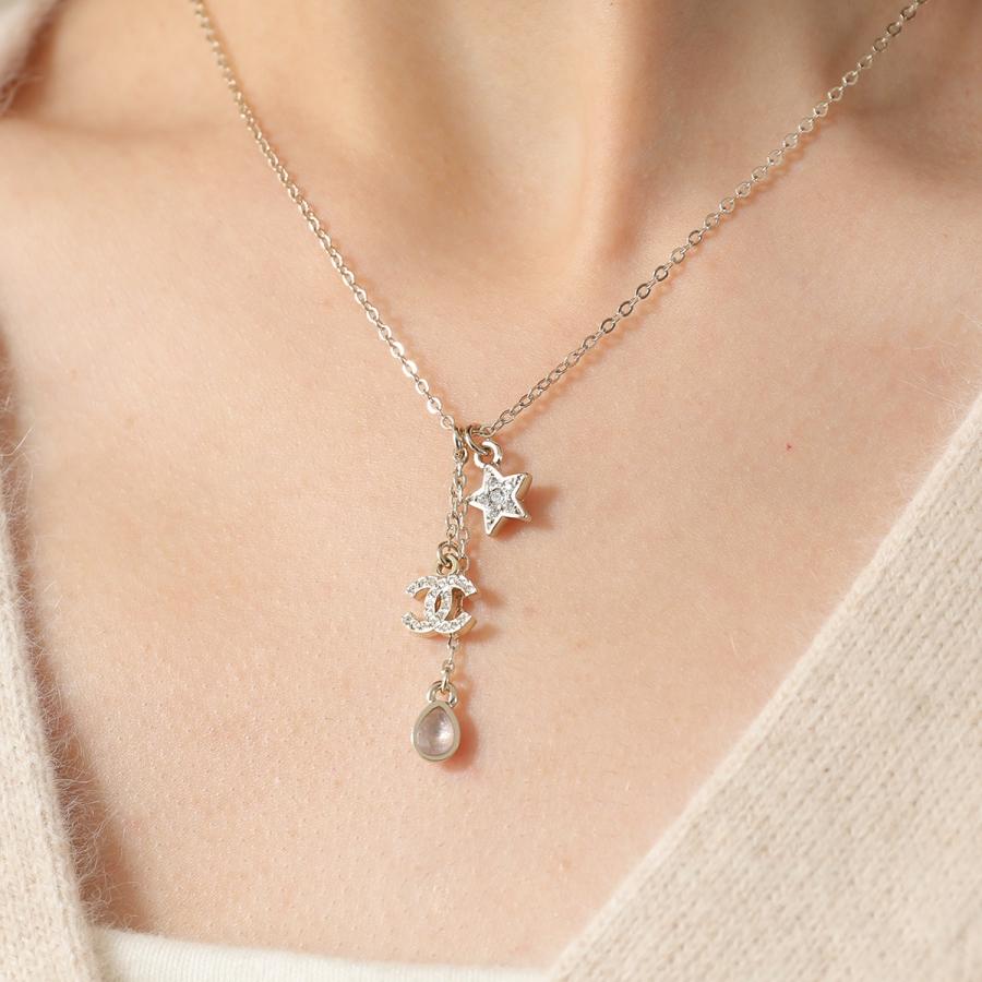 CHANEL CCロゴ ストーン付きネックレス CHANEL CCロゴ ストーン付きネックレス