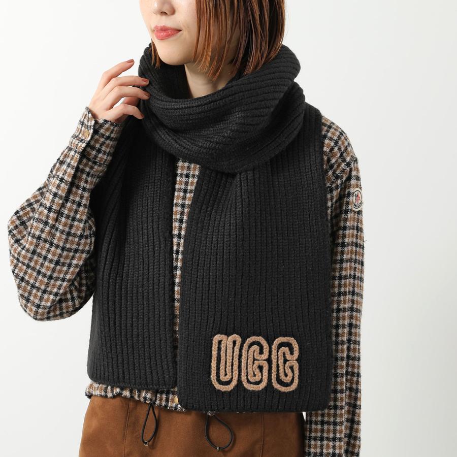 UGG リブ編みロゴマフラー　新品 WhitePepper UGG リブ編みロゴマフラー 新品 WhitePepper UGG リブ編みロゴマフラー